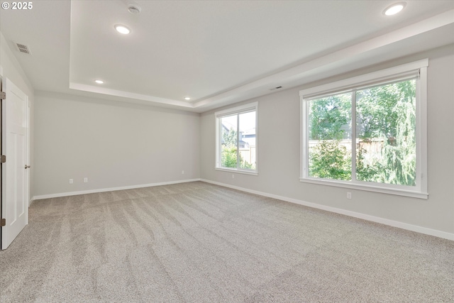 1059 S Walnut St, Canby, OR 97013 - empty room featuring recessed lighting, a tray ceiling, baseboards, and carpet