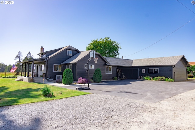 8408 NE 339th St, La Center, WA 98629 - view of front facade with a front lawn and a chimney