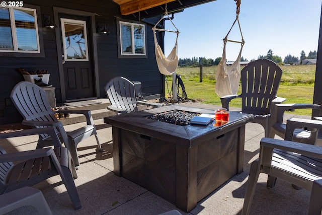 8408 NE 339th St, La Center, WA 98629 - view of patio / terrace with an outdoor fire pit