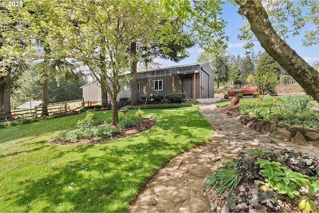 view of yard featuring fence