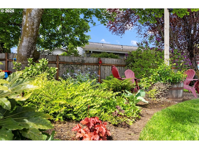 view of yard with fence