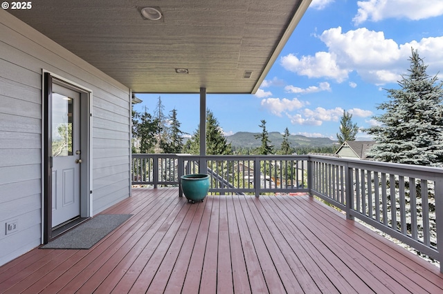 380 Mountaingate Dr, Springfield, OR 97478 - wooden deck with a mountain view