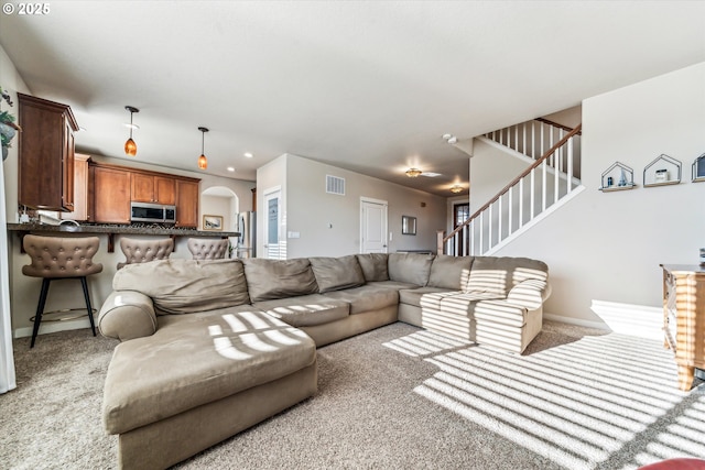 view of carpeted living room