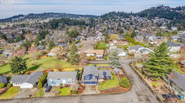 aerial view featuring a residential view