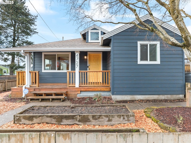 bungalow-style home with a porch