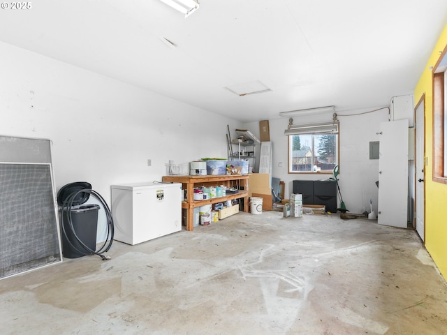 garage with refrigerator