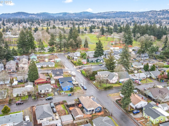 bird's eye view featuring a mountain view