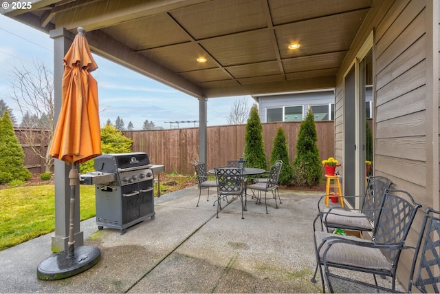 view of patio / terrace featuring grilling area