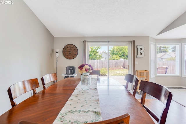 4870 Dorrance Loop NE, Salem, OR 97305 - dining space with healthy amount of natural light, vaulted ceiling, and a textured ceiling