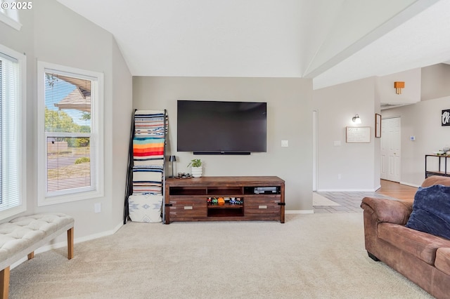 4870 Dorrance Loop NE, Salem, OR 97305 - carpeted living room with baseboards and vaulted ceiling
