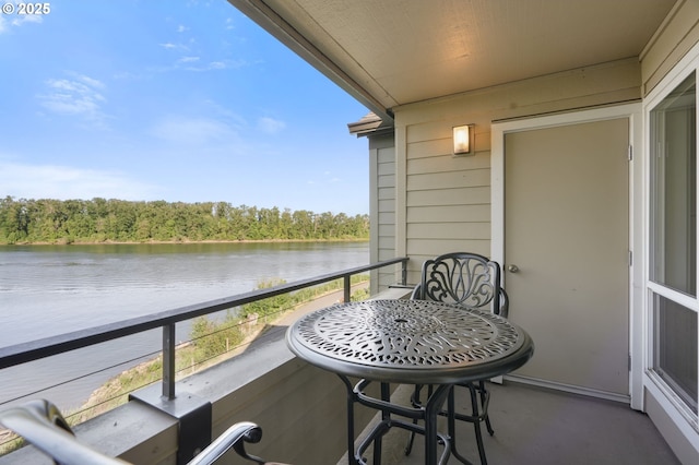 balcony with a water view