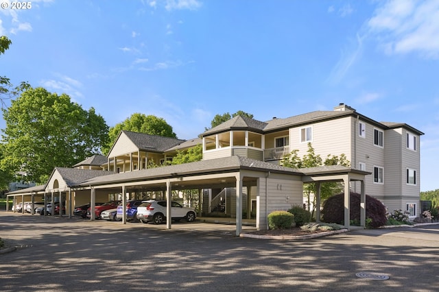 view of covered parking lot