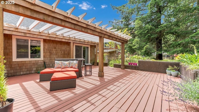 35130 Ponderosa Loop, Manzanita, OR 97130 - wooden deck featuring a pergola and outdoor lounge area