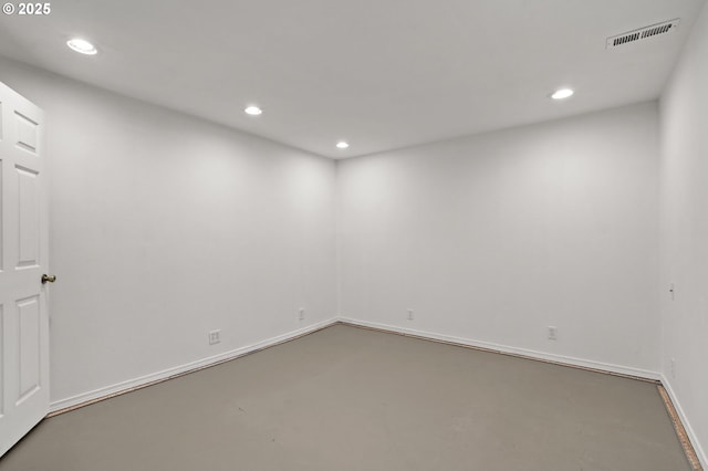 406 W C St, Rainier, OR 97048 - spare room featuring recessed lighting, baseboards, and concrete flooring