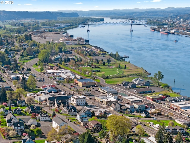 406 W C St, Rainier, OR 97048 - bird's eye view of a notable bridge and a water and mountain view