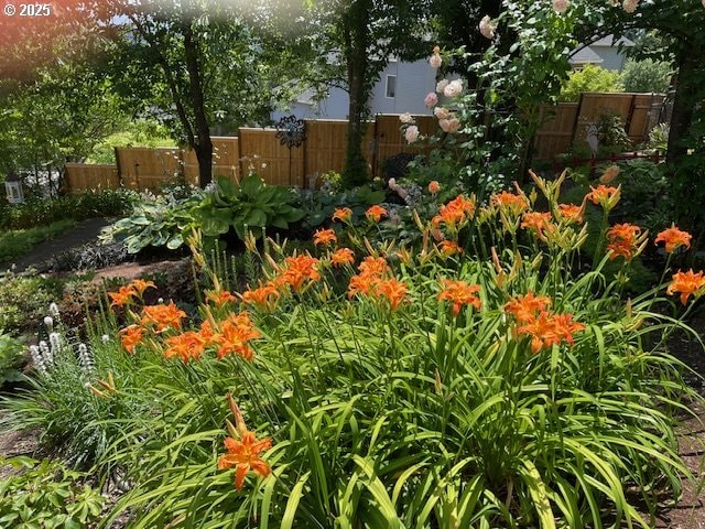 view of yard with fence