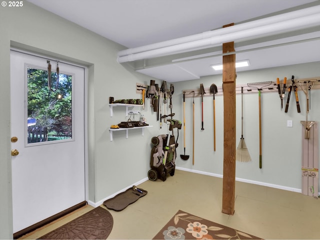 below grade area with baseboards