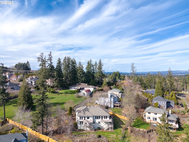 drone / aerial view with a residential view