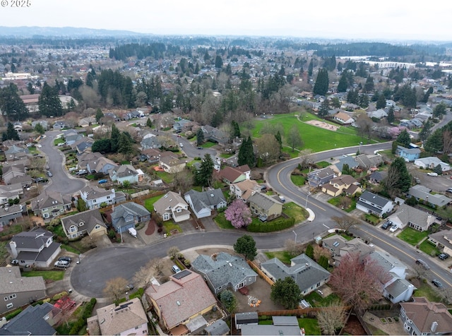 aerial view with a residential view