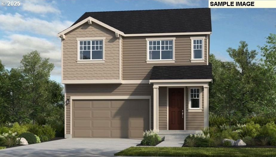 18915 SW Twin Peaks Ln, Beaverton, OR 97007 - view of front of house featuring an attached garage and driveway