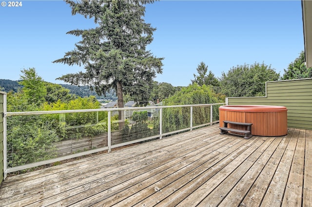 9116 N Willamette Blvd, Portland, OR 97203 - wooden terrace featuring a hot tub