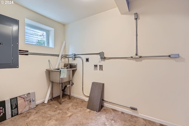 9116 N Willamette Blvd, Portland, OR 97203 - laundry area with hookup for a washing machine and electric panel