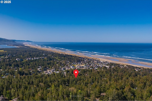 aerial overview of property's location with a water and mountain view