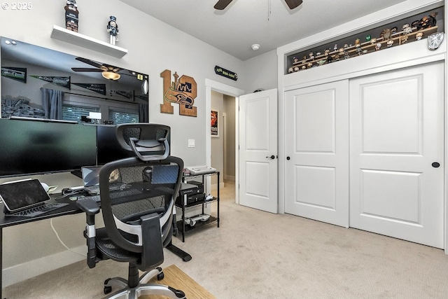 16949 SW Appledale Rd, Beaverton, OR 97007 - home office with a ceiling fan and carpet floors