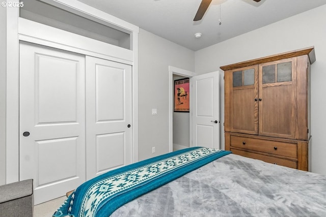 16949 SW Appledale Rd, Beaverton, OR 97007 - carpeted bedroom with a closet and a ceiling fan