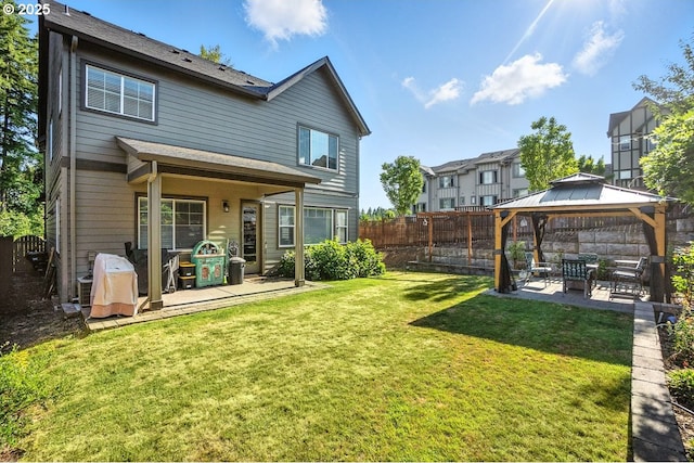 16949 SW Appledale Rd, Beaverton, OR 97007 - rear view of house with a patio, a gazebo, and a fenced backyard