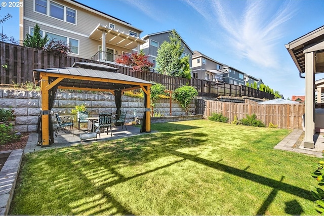 16949 SW Appledale Rd, Beaverton, OR 97007 - fenced backyard featuring a gazebo, a residential view, and a patio area