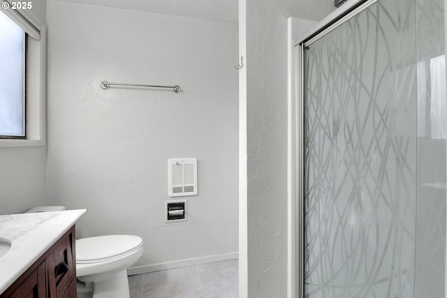 4021 N Clarey St, Eugene, OR 97402 - full bathroom with vanity, a stall shower, and toilet