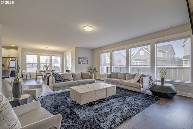 living room featuring hardwood / wood-style floors