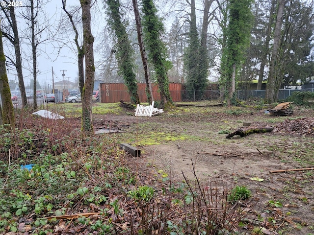 view of yard with fence