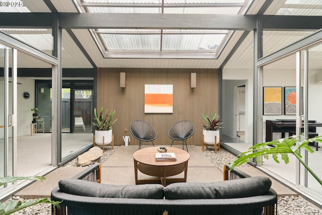 sunroom / solarium with a skylight