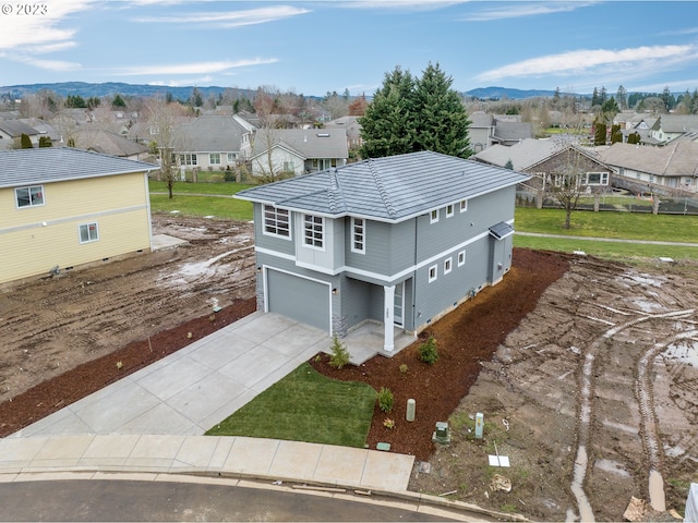 aerial view with a residential view