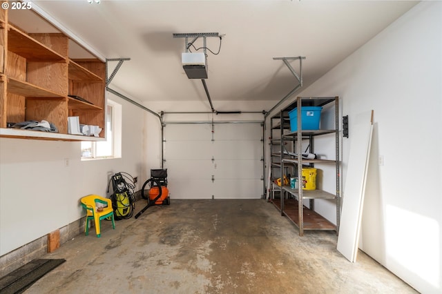 garage featuring a garage door opener