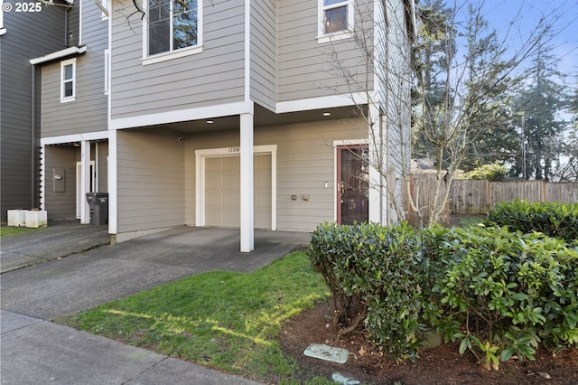 property entrance featuring a garage