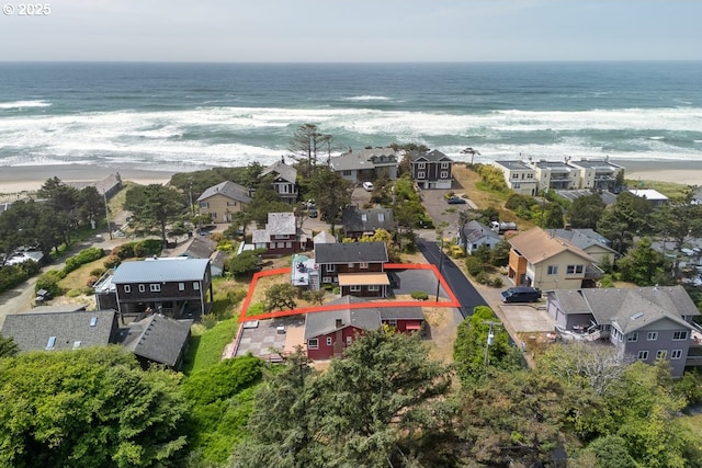 4345 Salem Ave, Neskowin, OR 97149 - aerial perspective of suburban area featuring property boundaries highlighted and unending shoreline