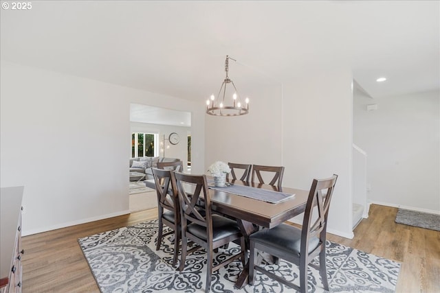 1133 7th St, Lafayette, OR 97127 - dining room featuring wood finished floors, a chandelier, and recessed lighting