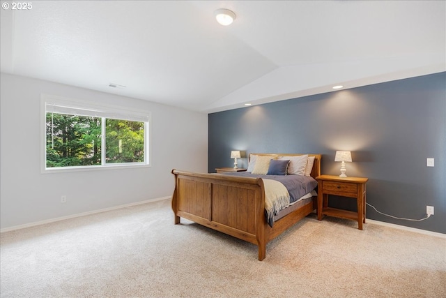 1133 7th St, Lafayette, OR 97127 - bedroom featuring vaulted ceiling and light carpet