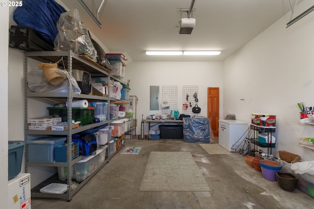 1327 Village Loop, Bandon, OR 97411 - storage room featuring a garage and electric panel