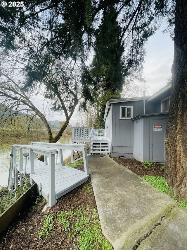 view of yard featuring a deck