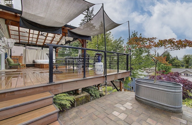688 53rd St, Washougal, WA 98671 - wooden terrace featuring a hot tub