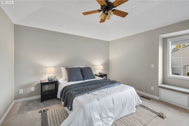 15421 SW Thurston Ln, Portland, OR 97224 - bedroom featuring light carpet, baseboards, and ceiling fan