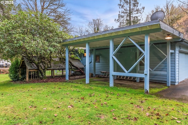 exterior space with a lawn