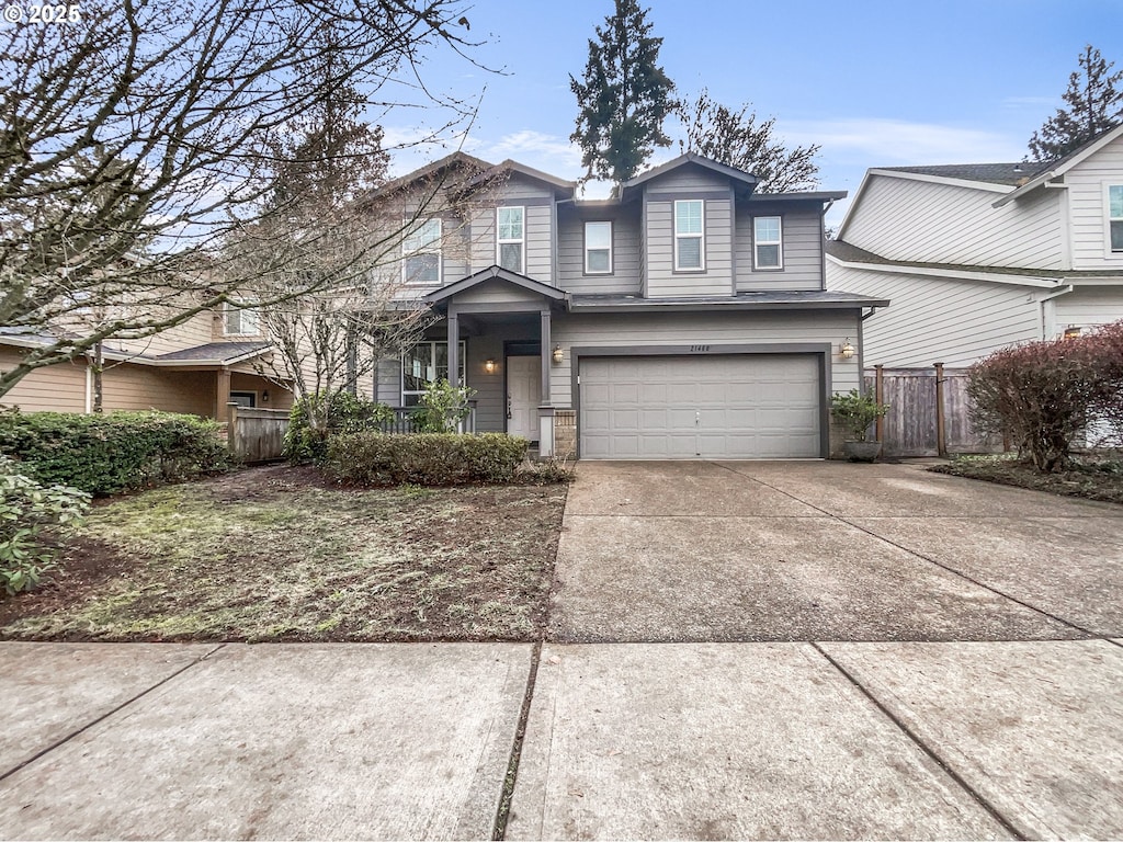 front facade featuring a garage