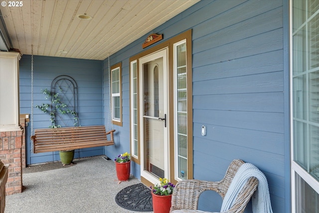 entrance to property with a porch