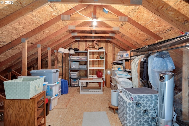 view of unfinished attic