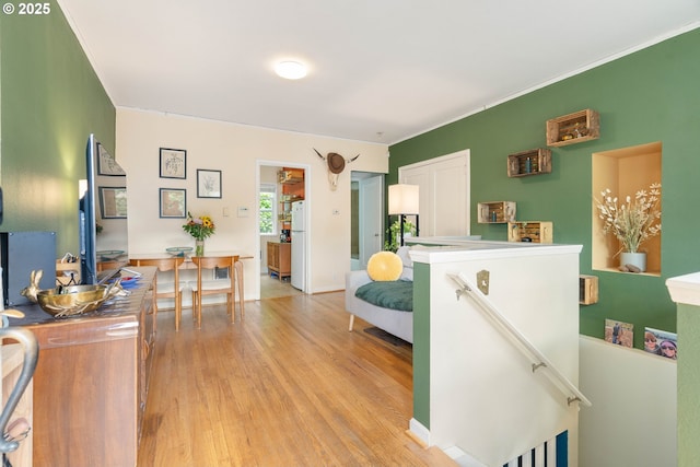 home office featuring light wood-type flooring